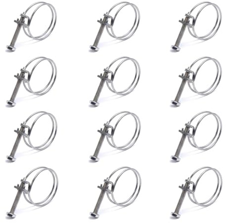 Hose Clips: 10 Pcs 36-40mm Double Wire Jubilee Clips – Adjustable Stainless Steel Hose Clamps for Plumbing & Industrial Use
