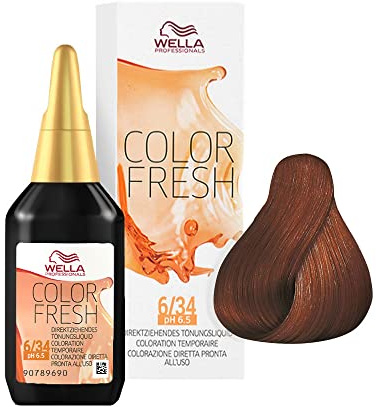 Wella Professionals Color Fresh 6/34 pH6.5, Dunkelblond Gold-Rot, 75ml