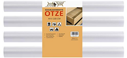 CapCro Schubladenmatte Otze 4 teiliges Set | perfekt für 8 Schubladen | 100 x 44 cm | transparente Antirutschmatte - individuell zuschneidbar