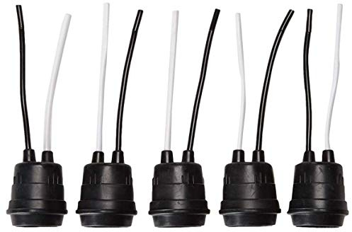 12pcs Lamp Base Waterproof Black Pigtail Lamp Holder Socket 250V 6A (12)