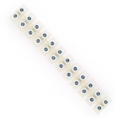 6A AMP Terminal Block 12 Way Connector Barrier Strip Chock Electrical Blocks Screw Connectors Strips for LED Strip Light Household Wire Connecting/Joining Cables | Dual Row 12 Piece Position Wire