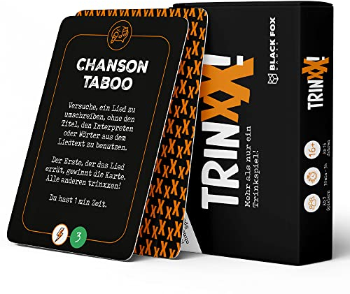black fox games Trinxx – DAS wasserfeste saufspiel mit NEUEN und KREATIVEN Aufgaben – Partyspiel Spieleabend Kartenspiel - ideal für die Weihnachtsfeier
