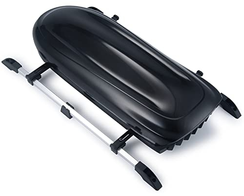 AXspeed RC Roof-box with Rack Luggage Box Luggage Carrier with Rail Bar for 1/10 TRX4 TRX6 Crawler Car (Black)