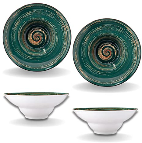 Wilmax - Piatti fondi SPIRAL - 2 pezzi - Eleganti - Moderni - Resistenti - Porcellana smaltata - Resistenti ai graffi - Lavabili in lavastoviglie - Per zuppe, insalate - Diametro: 22,5 cm