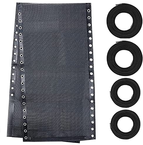 Ostlttyn Zero Gravity Stuhl Ersatz Stoff mit Bungee Cord Kit, 17 Zoll breite Reparatur Tuch mit Ersatzschnur für Anti Gravity Stühle Outdoor Recliner Patio Lounge Rasen Strand Sling Stuhls, schwarz