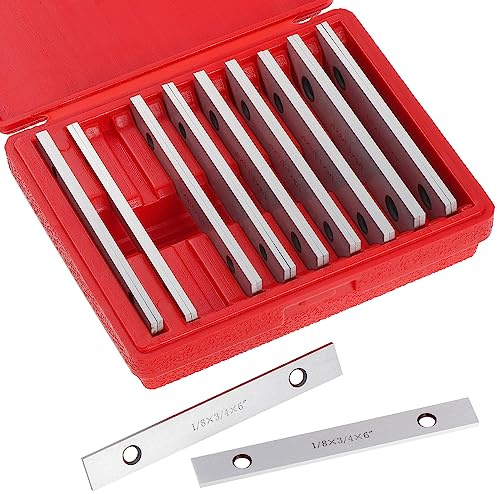 HSEAMALL 10 Pair Parallel Blocks 1/8inch Steel Parallel Set,1/2in to 1-5/8in Thin Parallel Bar Set for Milling Machine Lathe