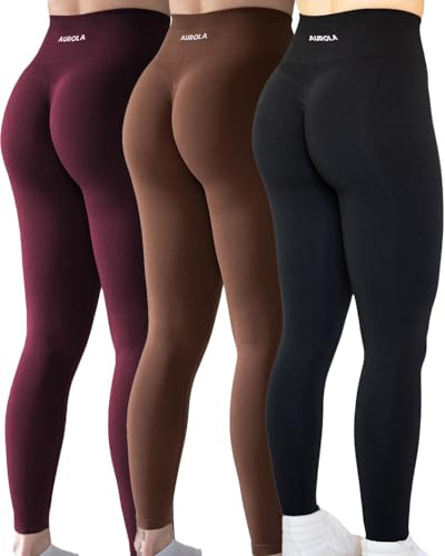 AUROLA Workout-Leggings für Frauen, Nahtlose Scrunch-Strumpfhose, Bauchkontrolle, Fitnessstudio, Fitness, Mädchen, Sport, aktive Yogahose