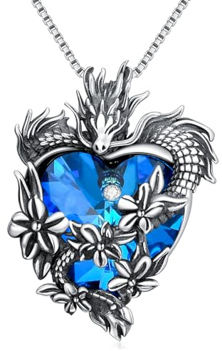 PROESS Tier Halskette 925 Sterling Silber Phönix/Kolibri/Kuh/Hund/Fuchs/Wolf/Katze/Drachen/Tiger/Pilz/Frosch Anhänger Kette Schmuck Geschenke für Damen Mädchen Mutter Tochter Geburtstag Tierliebhaber