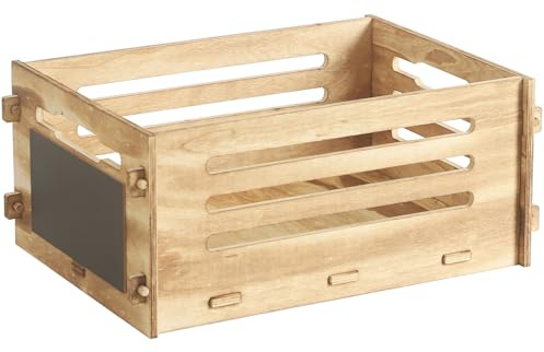 VZODESR Wooden Record Crate Rustic Box for Home Office Storage Cube Record Organizer,Farmhouse Detachable Kitchen Fruits Vegetable Food Craets