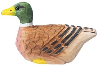 TALKLEK Figura de pato de madera tallada a mano, estatua de pato en miniatura, talla de madera, decoración del hogar, señuelo de animales pequeños