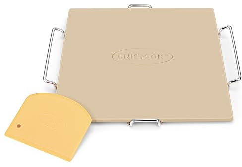 Unicook Pizzastein Brotbackstein für Backofen - Pizzastein für Gasgrill, Pizza Backstein für Brot Keksen, Pizzapfanne aus Cordierit, 30 * 30 cm