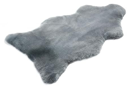 Decorating Sheepskins Premium Schaffell Echt Groß, Lammfell Echt Grau Geschorenes 110-120 cm, Fell für Stuhl, Alternative zu Kunstfell, Lammfell Teppich für das Sofa, Lammfelle, Schaffelle