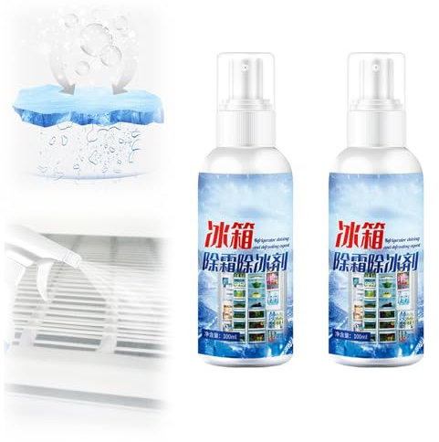 Modamissy-Fridge Freezer Defrosting Spray,Charm-cart-Defrost Spray for Freezer, Deice Spray for Car Windshield,Powerful Cleaner Ice Layer Remover Frost Prevention (200ml(100ML 2Pcs))