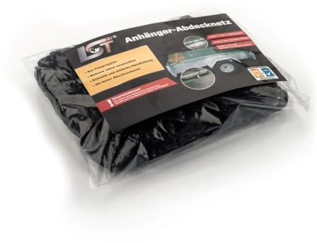 LST Anhängernetz schwarz grobmaschig 2x3 m Abdecknetz inklusive Gummiseil Spannseil