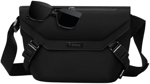 OIWAS Crossbody Bag Men, Messenger Bag with Magnetic Buckle, Shoulder Bags Fits 10 inch Ipad, Anti Theft Sling Bag for Men, Minimalist Business Bag
