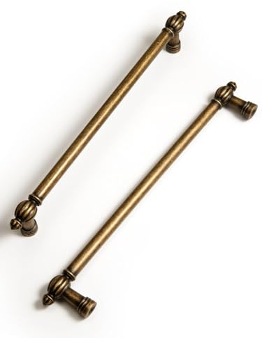 BEILEIOU Antike Messing-Zinklegierung Schrankgriffe – 192mm Lochabstand Klassische Vintage Schubladengriffe, für Küchenschränke Bad Schränke & Kommode Griffe (5, Antik Messing, 192mm)