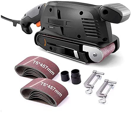 KENBT Lijadora de Banda eléctrica de 600W, lijadora eléctrica de Velocidad Variable, Amoladora de Motor de Cobre, pulidora de Carpintero, Herramienta de carpintería,Herramientas Profesionales