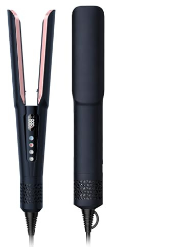 Supgaliy Plancha de Pelo Profesional a Iones, Alisador de Aire 2 en 1, Reduce la Rotura, Aumenta el Brillo y Protege el Color, 90℃-160℃ para Todos los Tipos de Cabello (gris oscuro)