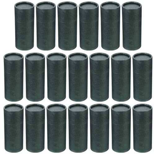 HORIALENCE Scatole di Imballaggio Cilindriche in Carta Kraft 20 Pezzi per Bottiglie di Olio Essenziale 50ml Confezione Ecologica Marrone per Conservazione Oli, Tè e Incenso, Formato Pratico