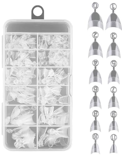 240 PièCes 10 Tailles Capsules Ongles,Capsule,Ongles,Americaine Amande,Faux French,Tips,Nail Tips,Faux French Acrylique Tips Pointues Professionnel Ou Art Pour Fille & Femme (Transparent)