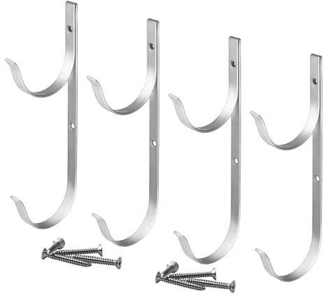 Pool Fence Hooks - Fence Hooks | Garden Hanging | Heavy Duty Hanger Tool For Pool Equipment | 4 Pieces Multifunctional Brushes At The Edge