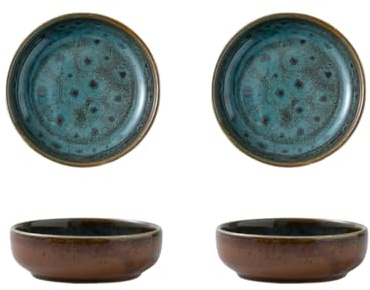 4 Stück Dipschalen Set,Keramik Kleine Schüsseln,Keramik Dip Schälchen Sind Langlebig,Dip Schalen Set Für Snackschalen,Snack Schalen,Sojasauce,Sushi,Antipasti,Schlüssel,Schmuck,Deko (Dunkelblau)