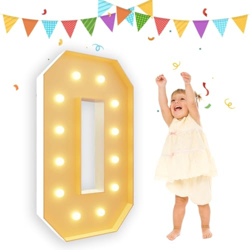 Lettres de chapiteau de 0,9 m - Grands chiffres pour décoration de fête, mariage, anniversaire, vacances, décoration de fête - Panneau en mousse prédécoupé - Lettre O