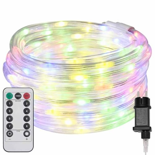 vidaXL Lichtseil mit 1200 LEDs Mehrfarbig 50 m PVC, Wohnzimmer, Coole Ideen für Deko-Seillichter, Flexible LED-Leuchten, drinnen und draußen, mit Fernbedienung
