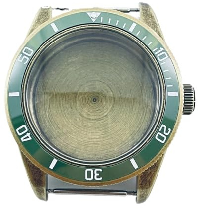 NLNKDTDPAK 39 mm passform for NH34 NH35 NH36 Passar for ETA 2824 PT5000 klockfodral Vattentät retro kupolformad safirkristall(Green Bezel A1,ETA2824)