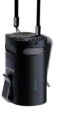 YZYOE Ventilatore in vita portatile ricaricabile, ventilatori a collo appendibili mani libere personali all'aperto ultraleggeri, forte flusso d'aria a 4 velocità 8000RPM.