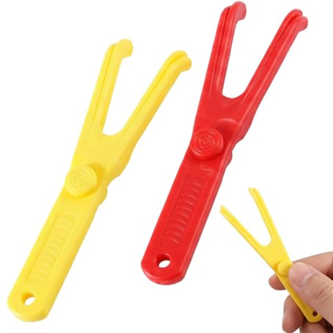 YIPFEN 2 Piezas Soporte para Hilo Dental, Floss Pick, Dental Floss Holder, Limpieza Interdental, Higiene Bucal, Limpieza, Productos Dentales, Perfecto para Familias, Hoteles y Viajes (rojo y amarillo)