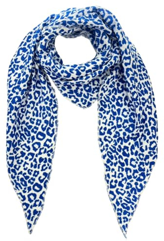 irisaa Schal Damen Leopard, weiche Deckenschal mit Leo Muster, dreieckstuch Halstuch mit 100% Cotton, Made in Italy