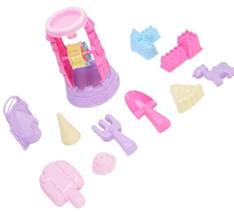 Set di Giocattoli per Sabbiera per Bambini Set di Giocattoli per Sabbia da Spiaggia in Materiale Plastico Robusto, Stimola Giochi Fantasiosi per Bambini (Pink)