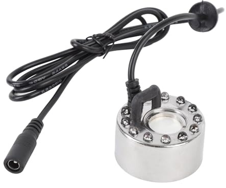 Asixxsix Brumisateur, 350 ML/h, Brumisateur avec 12 LED à Couleur Changeante, Fontaine d'eau, Machine à Brouillard, Atomiseur, Humidificateur d'air pour Fête d'halloween, Halloween (Prise UE)