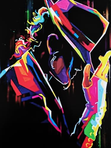 Póster decorativo de pared Serie Cantantes Celebres Estilo Wedha's Pop Art Impresión artística vintage sobre papel Patinata 40 x 30 cm sin marco