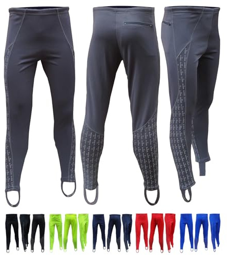 Acclaim Athens Herren-Leggings aus 4-Wege-Stretch-Polyester, reflektierender Druck, für Laufen, Training, Fitness, Training, elastische Kordel, Taille, anthrazit, M