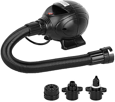 Flytise Déflateur de gonfleur de Pompe à air électrique Portable 800W avec 3 Buses pour Matelas Gonflable Matelas Flotteur Piscine Jouet débit