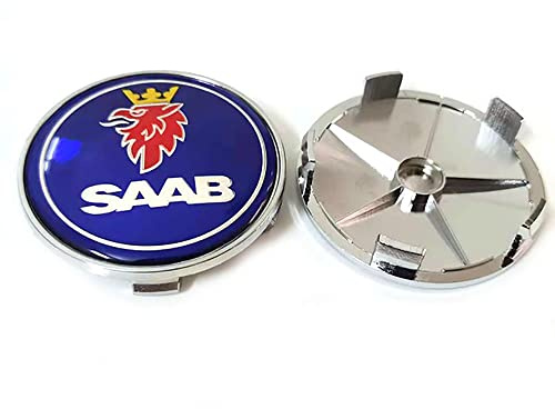 GÉNERIC 4 stycken bil navkapsel hjulcentrumkåpor för Saab 03-10 BJ SCS 9-3 9-5 9-2x 9-5x 56mm 60mm 65mm 68mm Tillbehör, 68 mm-Silver-Base