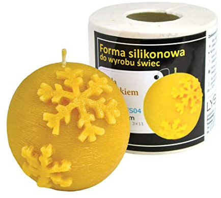 Kerzengießform Kugel mit Schneeflocken Silikonform Kerzen Bienenwachs Winter