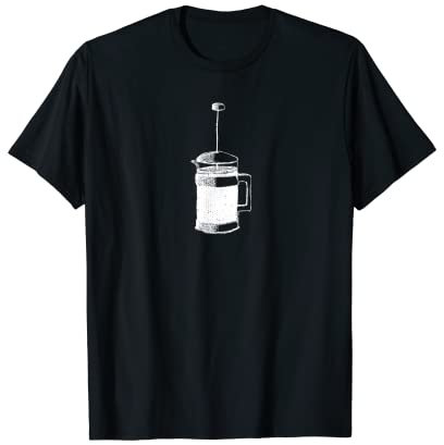 T-shirt imprimé pour cafetière à piston française Blanc T-Shirt