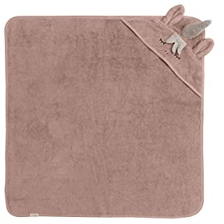 Kindsgut Baby Kapuzenhandtuch Einhorn, 100% Baumwolle, 75 x 75 cm | Weiches Babyhandtuch aus 100% zertifizierter Baumwolle mit Tierkapuze – für Bad, Schwimmbad und Strand