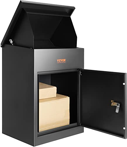 VEVOR Cassetta Postale per Pacco da Parete in Acciaio Zincato con Serratura a Codici 44x35x58,3 cm Capacità Carico 15-20 kg, Cassetta Murale per Pacchi Dimensioni max. per Pacco da 35,5x11,5x19,2 cm