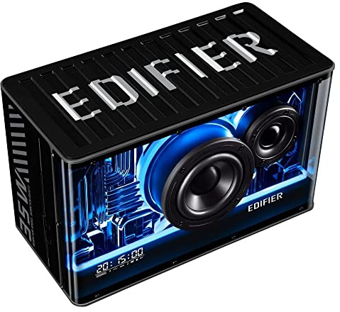 Edifier QD35 Tabletop Bluetooth Speaker, BT v5.3, 40W RMS, 60Hz - 40kHz, 3″ Mid-Bass & 1″ Silk Dome Tweeter, AUX & USB-A Inputs, 35W TurboGaN Fast Charging, Black