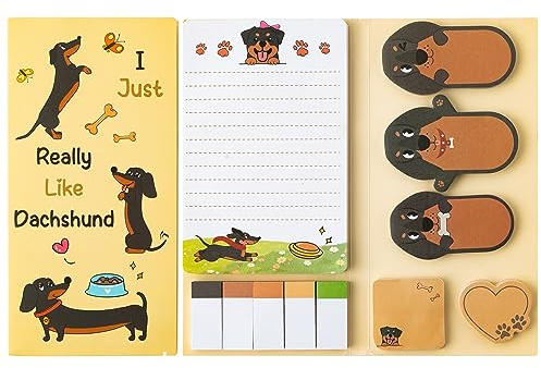 A1DIEE 550 Blätter Dackel Haftnotizen Set Kartoon Hund Bündel Notizzettel Beschreibbare Klebezettel Selbstklebende Haftzettel zurück zur Schule Zubehör Geschenke für Lehrer Studenten Schüler