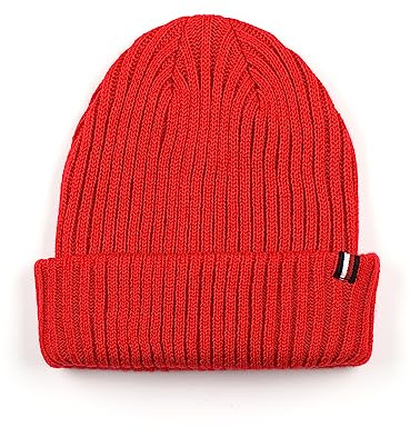 Tommy Hilfiger Damen Beanie-Mütze Mütze mit Gerippten Bündchen