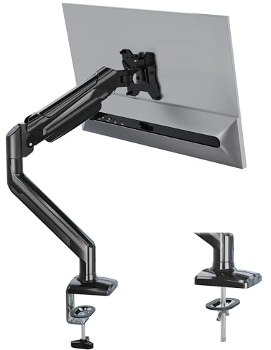 BONTEC Supporto Monitor Schermi da 13 a 32, Braccio Regolabile per Schermi fino a 9 kg, Rotazione a 360°, Inclinazione e Altezza Gas Regolabili, Gestione dei Cavi, VESA 75/100 mm
