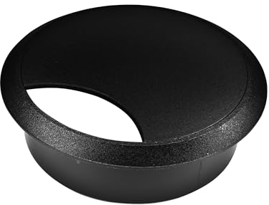 cyclingcolors 1x Passacavo plastica 70mm scrivania tondo guida per cavi elettrico (nero)
