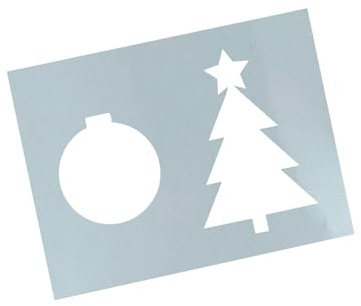 Schablone x-mas Weihnachtskugel und Baum - Stencil Weihnachten Kugel Weihnachtsbaum - Malen Malvorlage Airbrush Backen Weihnachtsdeko - zAcheR-fineT (DIN A4)