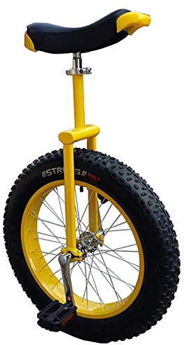 Freestyle-Einrad, robustes Einrad für Erwachsene, für große Menschen/große Kinder/Mutter/Papa, 20/24-Zoll-Rad-Einrad mit Leichtmetallfelge, extra dicker Reifen, Tragfähigkeit 150 kg (gelbes 20-Z
