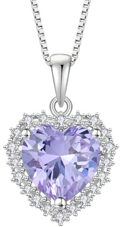 starchenie Collar Mujer Corazón Plata de Ley 925 Colgante Collares Corazón Zirconia regalo de Joyería